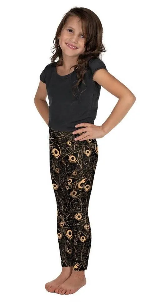 Golden Art Deco Pattern Kid's Leggings