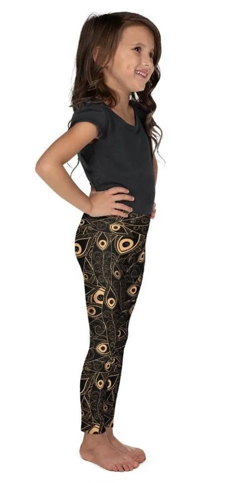 Golden Art Deco Pattern Kid's Leggings