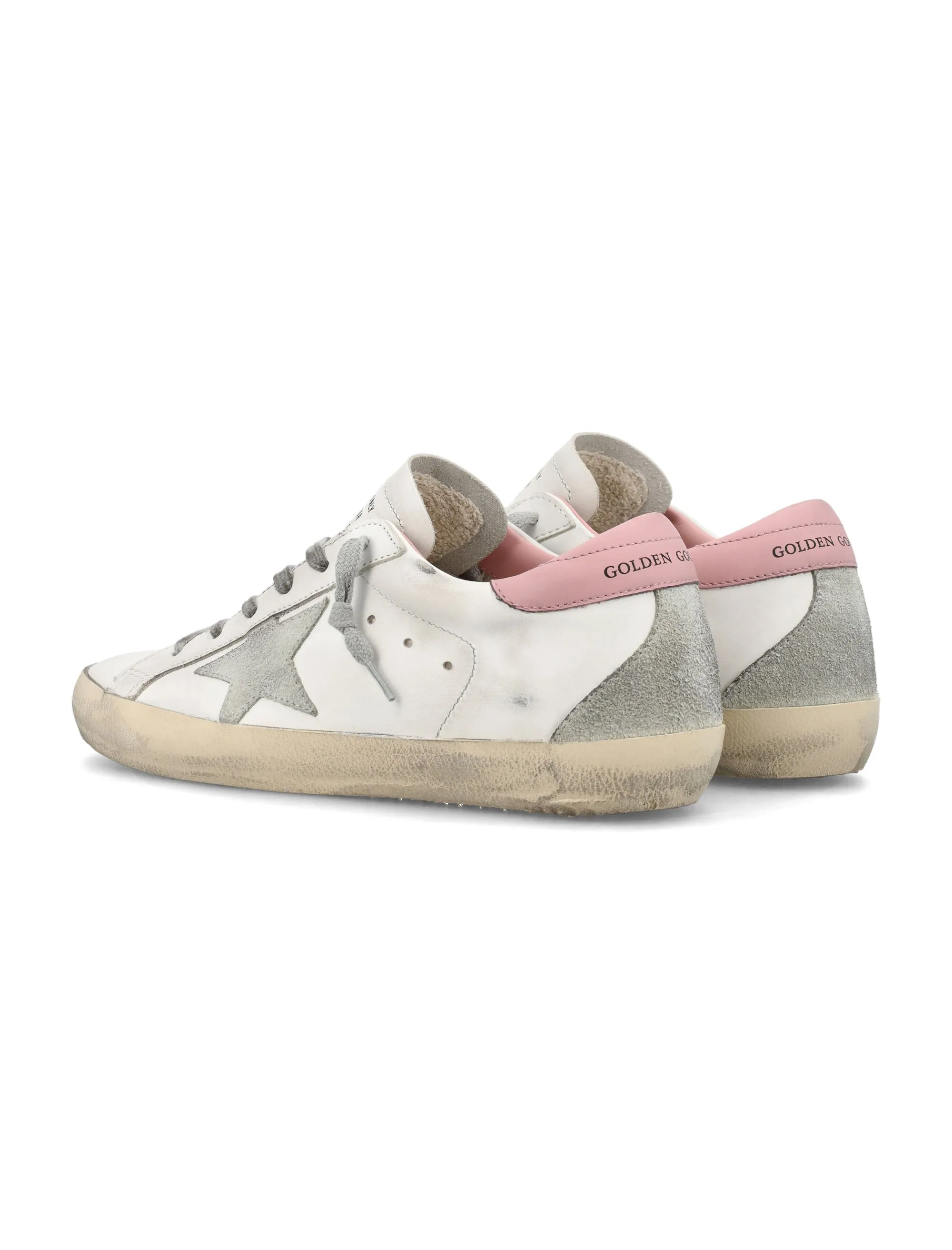 GOLDEN GOOSE Superstar Classic Low-Top Sneakers in White Ice & Light Pink