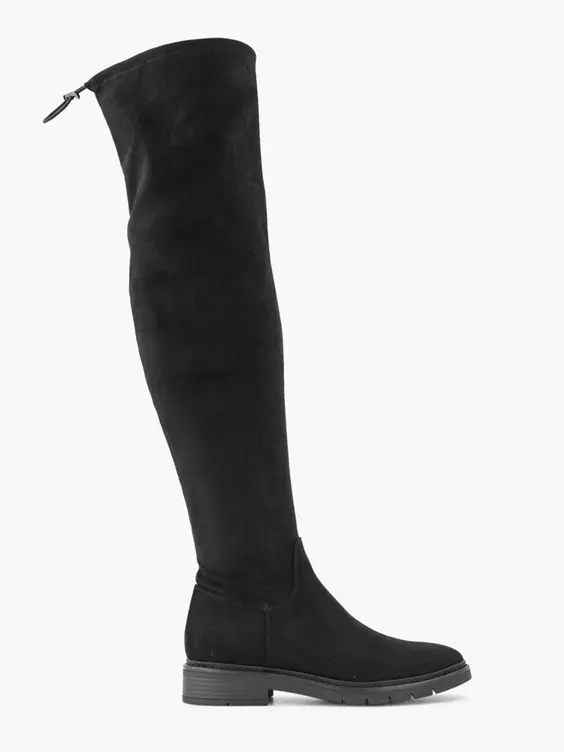 Graceland  Black Over the Knee Boot with Zip