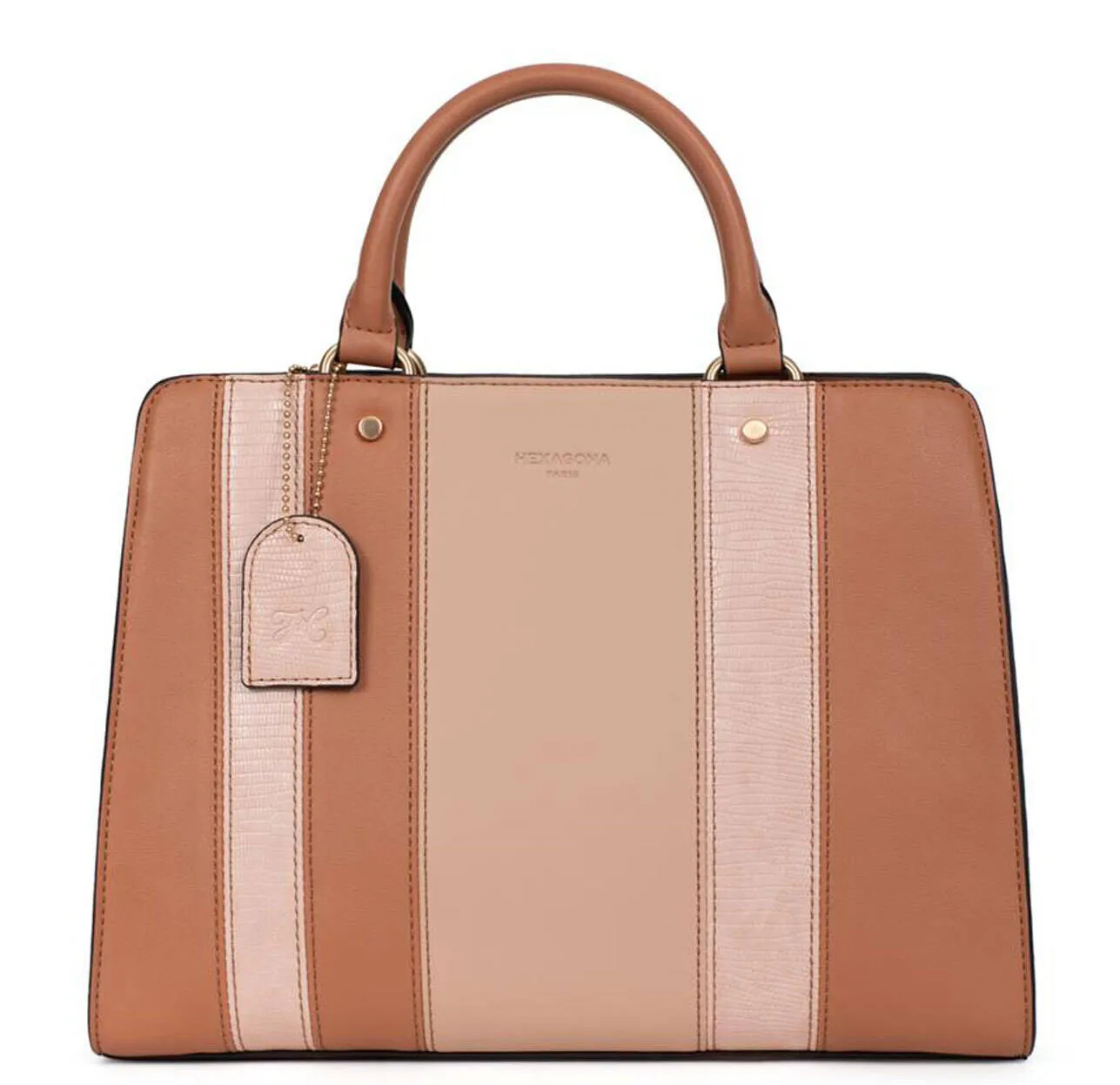 Handbag with 2 peach handles \4020019\