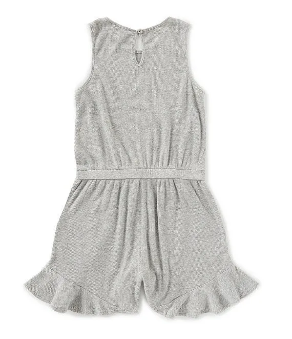 Heather Grey Romper w/Flounce