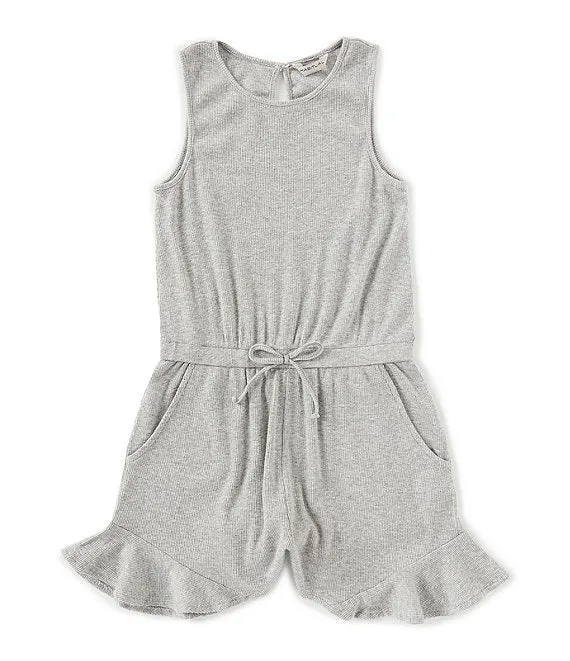 Heather Grey Romper w/Flounce