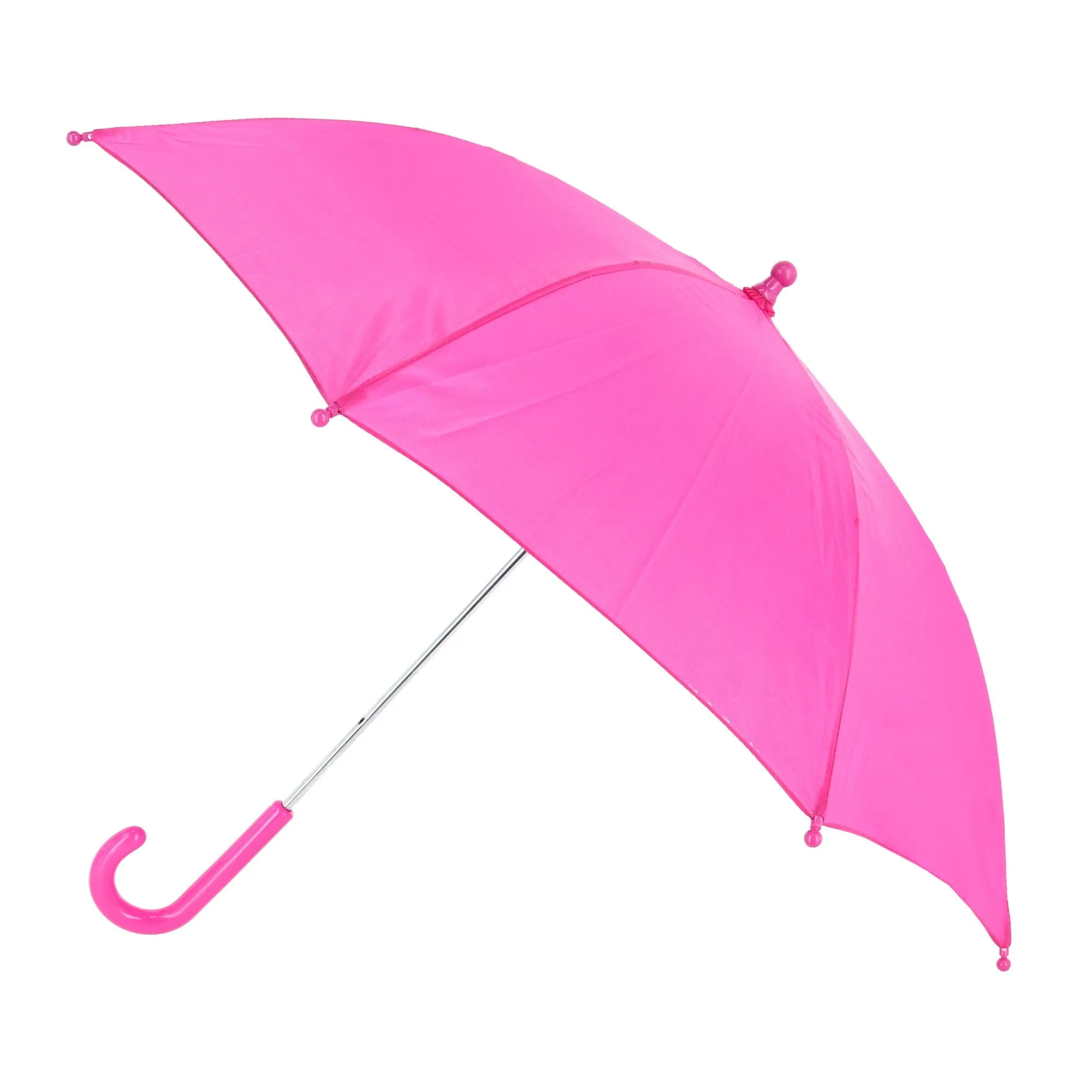 iRain Kid's Solid Color Stick Umbrella with Hook Handle