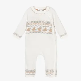 Ivory Knitted Cotton & Cashmere Romper