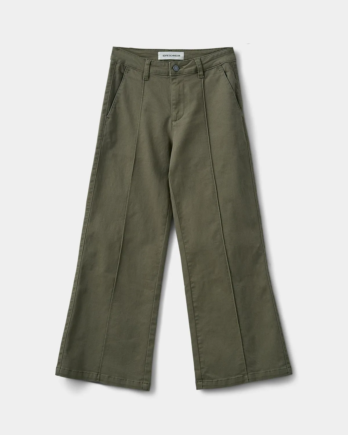 IZZASY MID WAIST TROUSERS - Green Olive