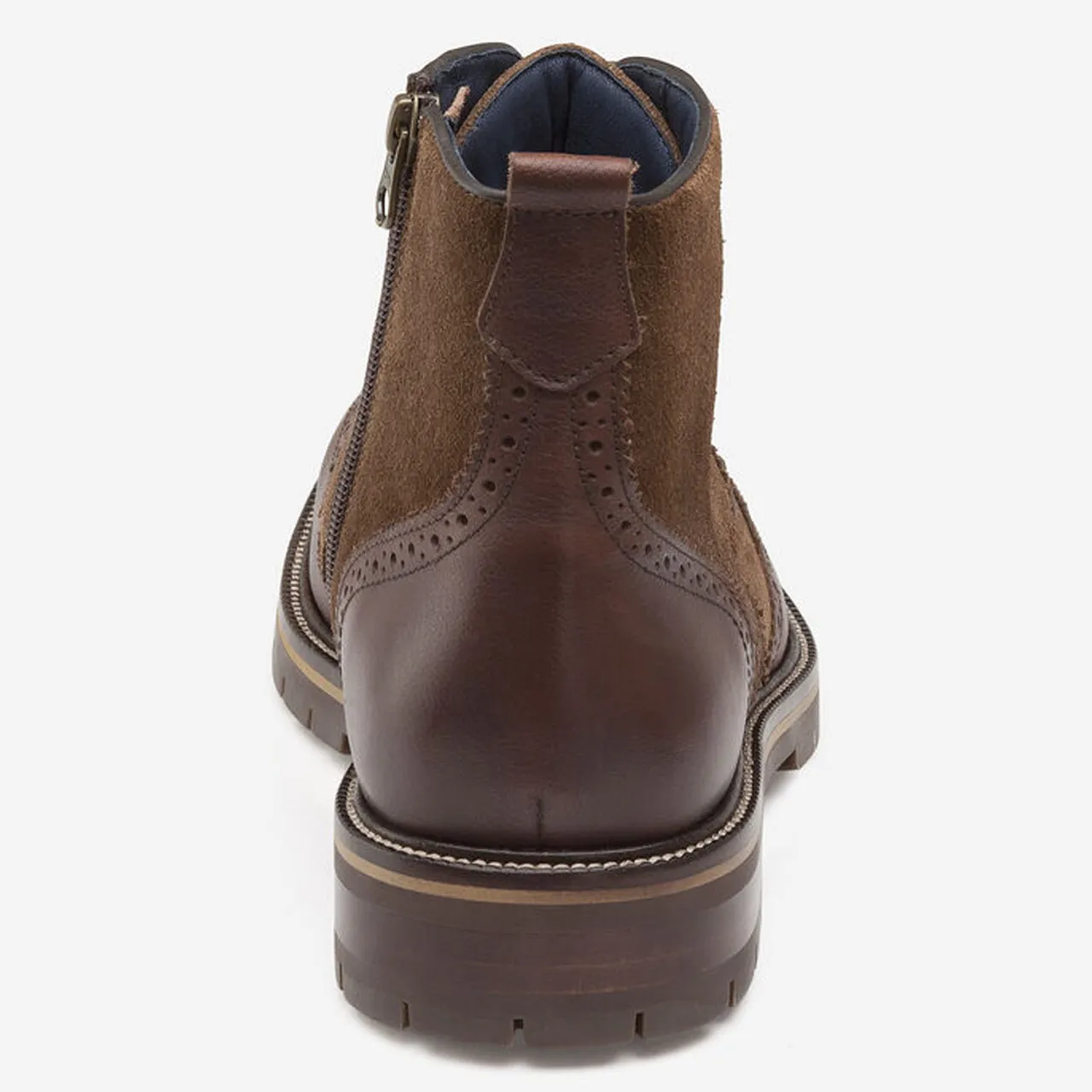 Johnston & Murphy XC Flex Cody Wingtip Zip Boot - Mahogany Full Grain / Suede