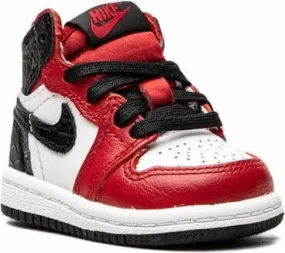 Jordan Kids Air Jordan 1 High Retro Satin Snake sneakers Red