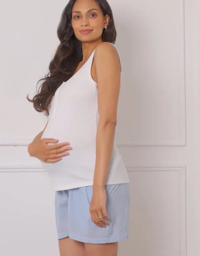 Kase | Woven Shorts & Vest Pyjama Maternity-To-Nursing Set