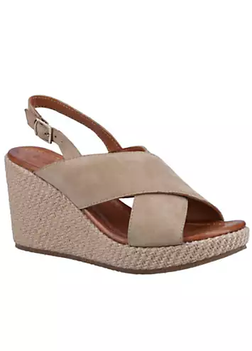 Ladies Brown Perrie Wedge Sandals by Hush Puppies | Look Again