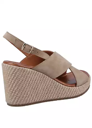 Ladies Brown Perrie Wedge Sandals by Hush Puppies | Look Again