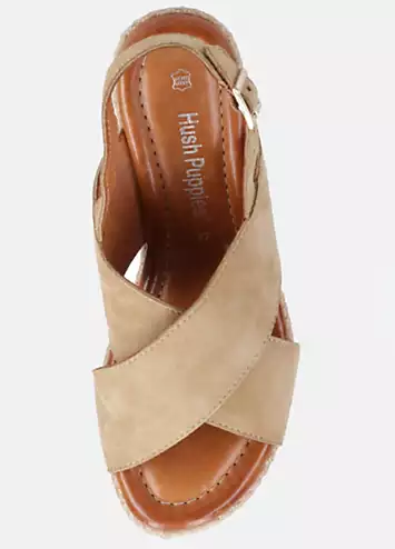 Ladies Brown Perrie Wedge Sandals by Hush Puppies | Look Again