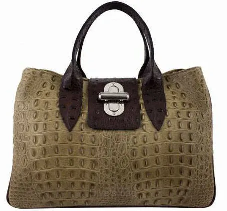 Laura dark brown taupe leather handbag