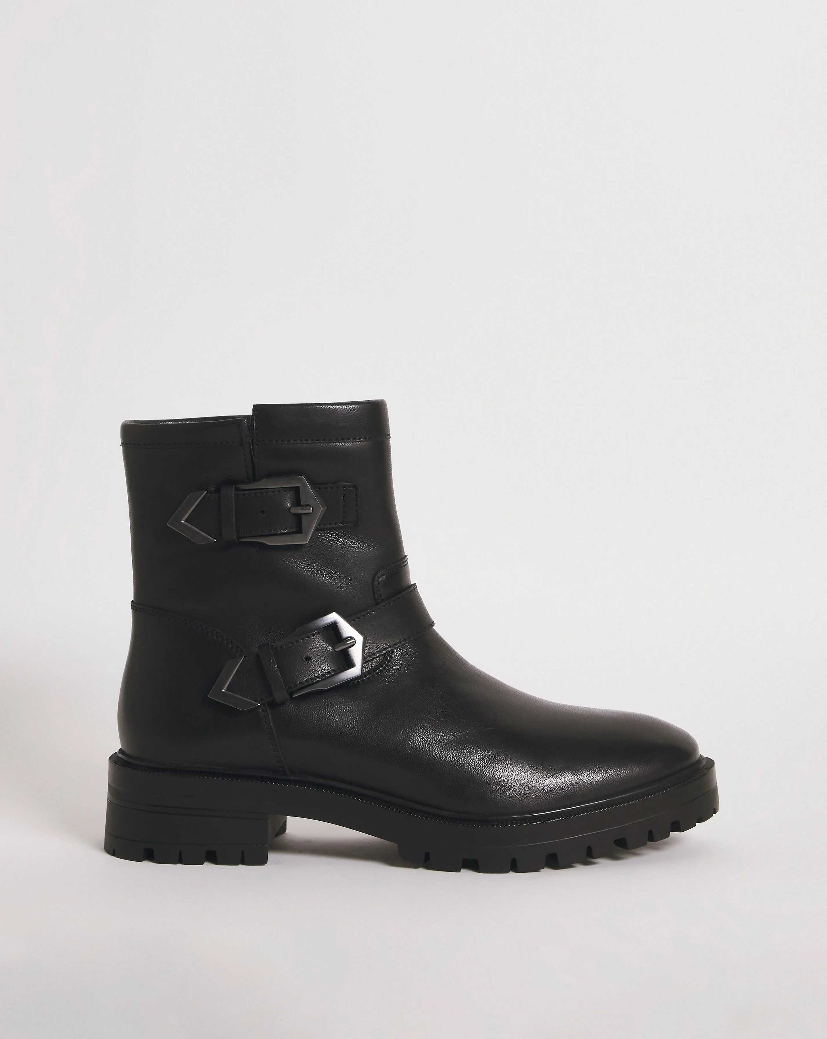 Leather Chunky Buckle Boot EEE Fit | Simply Be