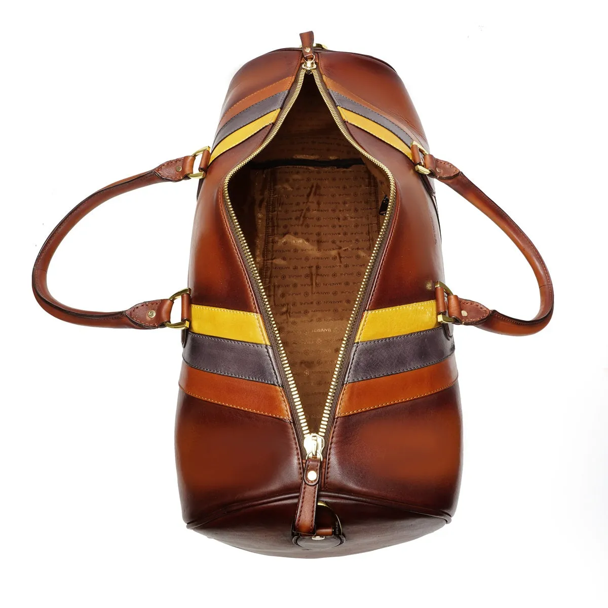 Leather Patchwork Tan Duffle Bag