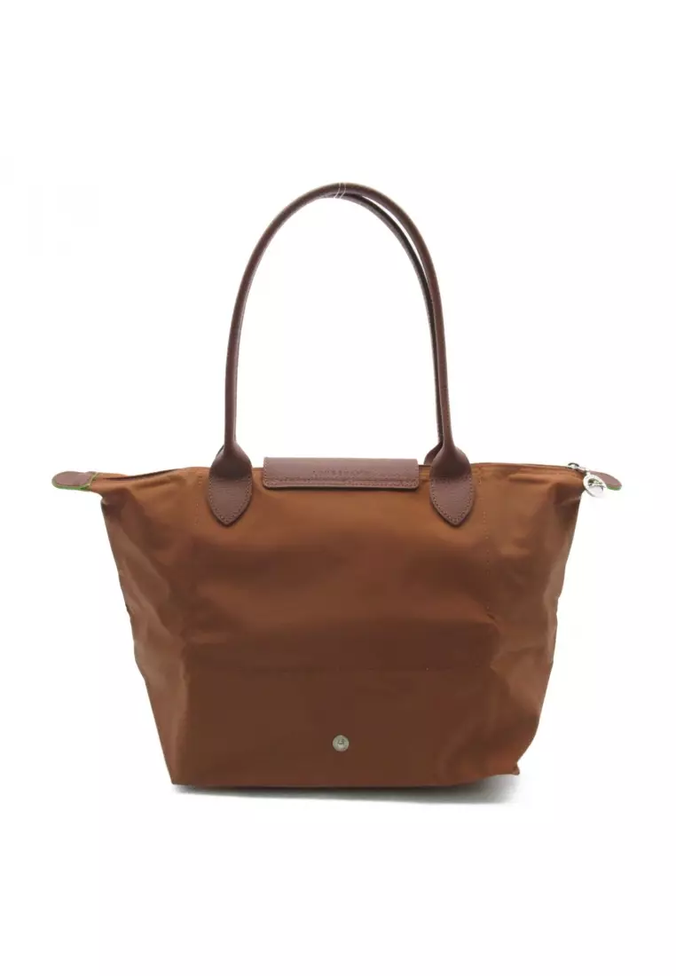 Longchamp Pre-loved LONGCHAMP Le Preage green M Shoulder bag Shoulder bag others Recycled Polyamide Canvas Brown Cognac