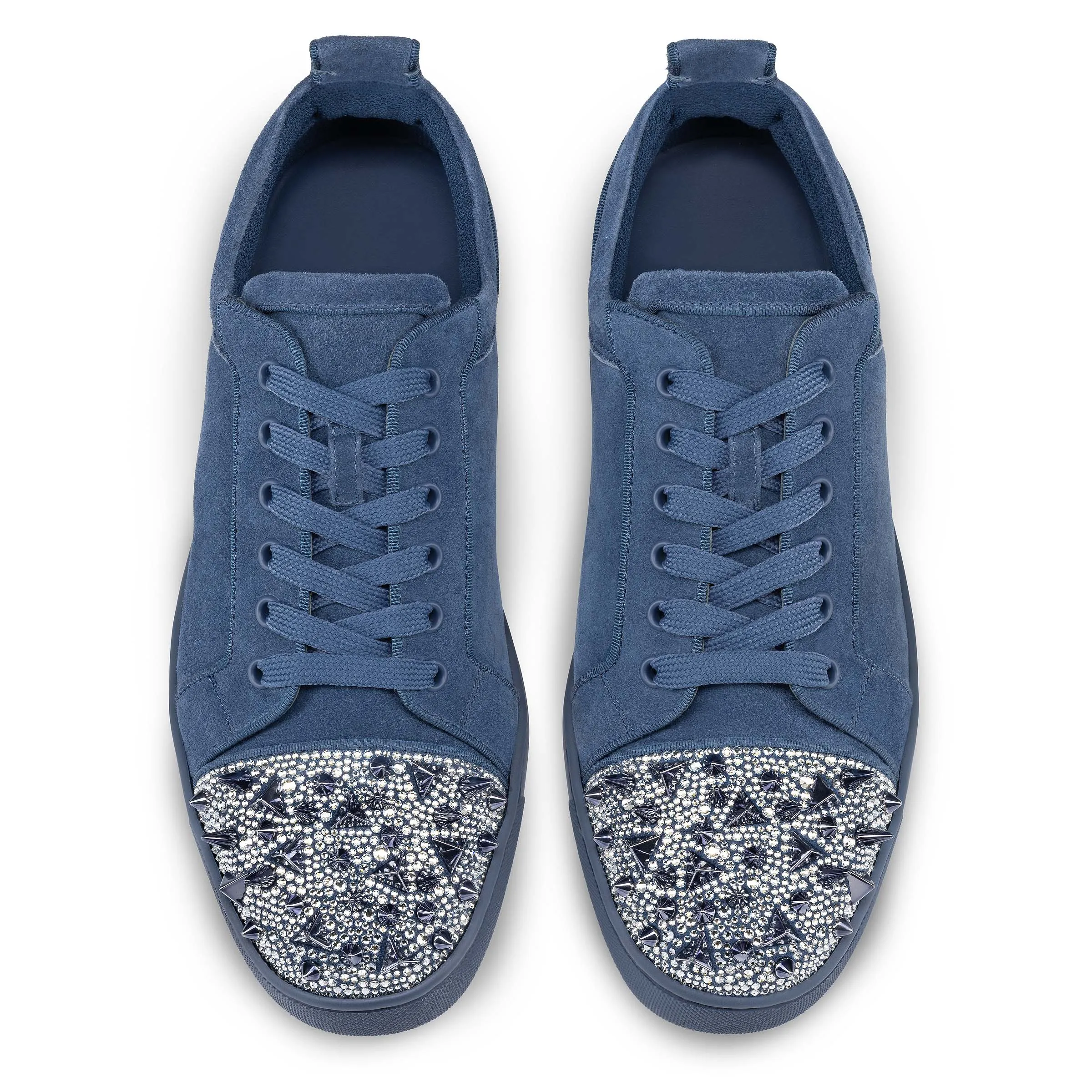 Louis Junior P Pik Pik Strass Sneakers - Veau velours, spikes and strass - Denim - Men