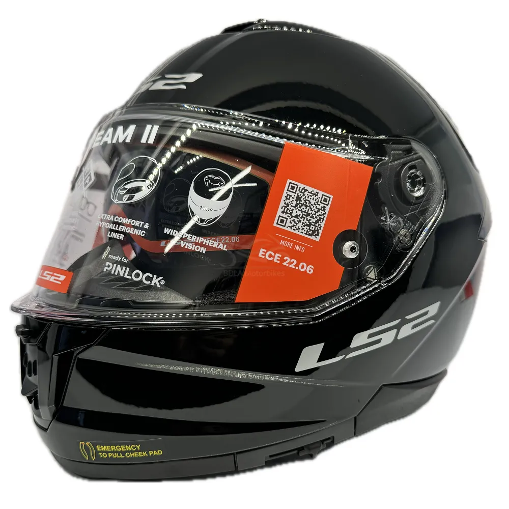 LS2 FF808 Stream II Plain Helmet - Black