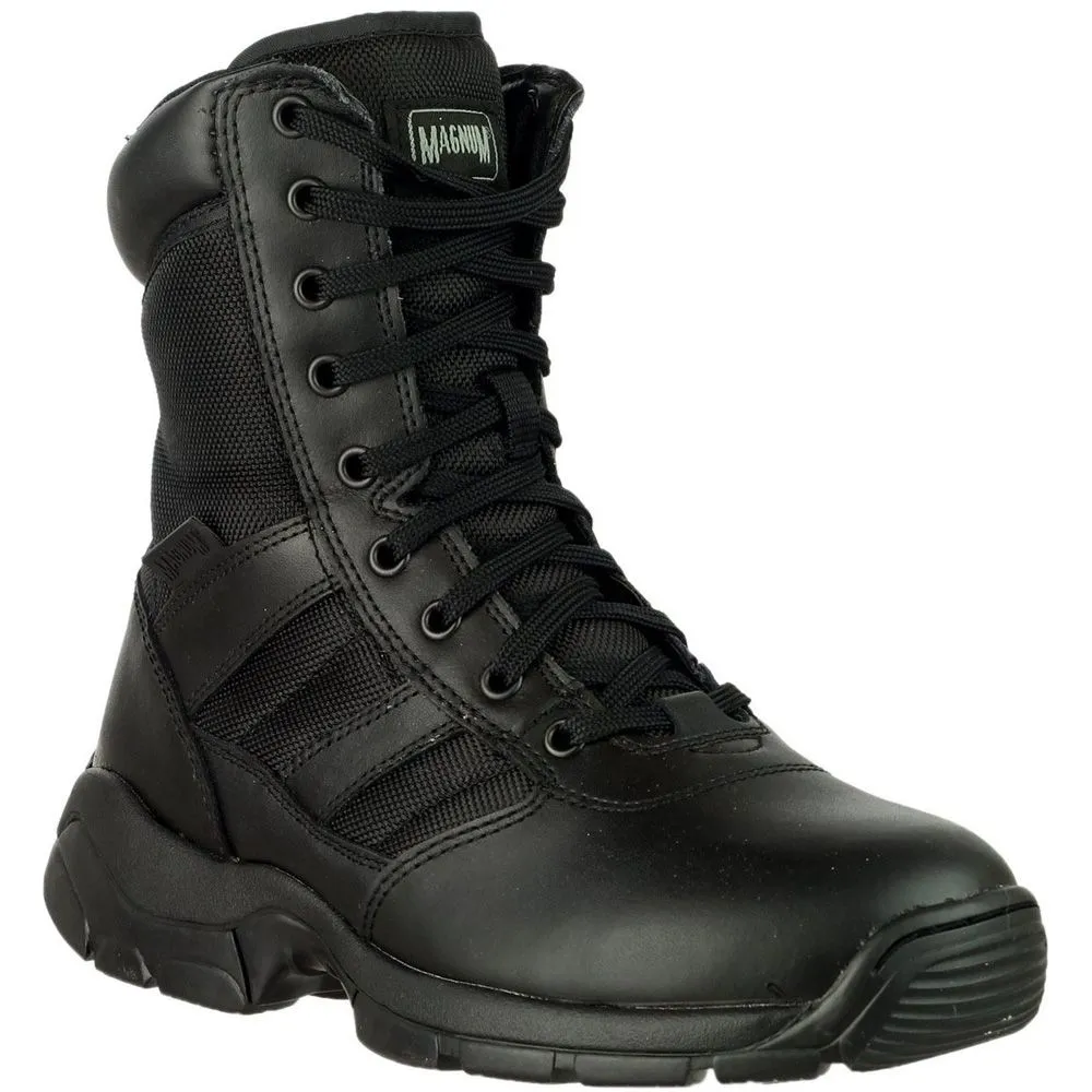 Magnum Mens Magnum Panther 8" Side Zip Leather Patrol Boot Black