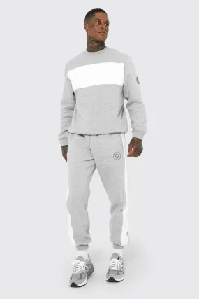 Man Colour Block Sweatshirt Tracksuit | boohooMAN UK