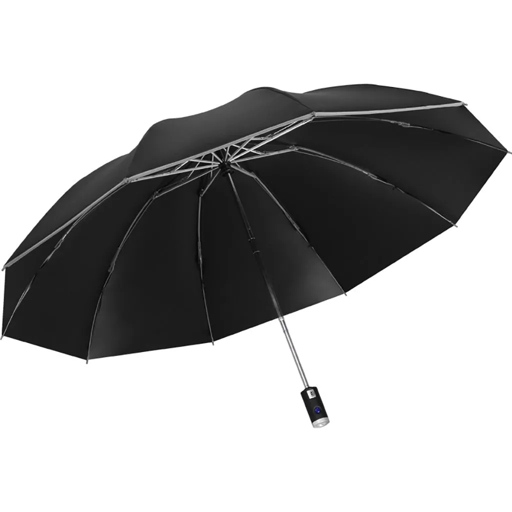 Mens Automatic Umbrella with Torch & Reflectors