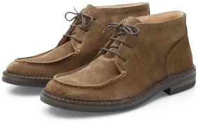 Mens lace up boot suede leather, Taupe | Manufactum