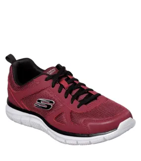 Mens track scloric trainers burgundy/black Skechers