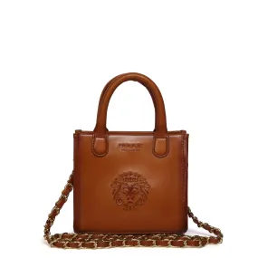 Mini Sized Tan Leather Hand Bag