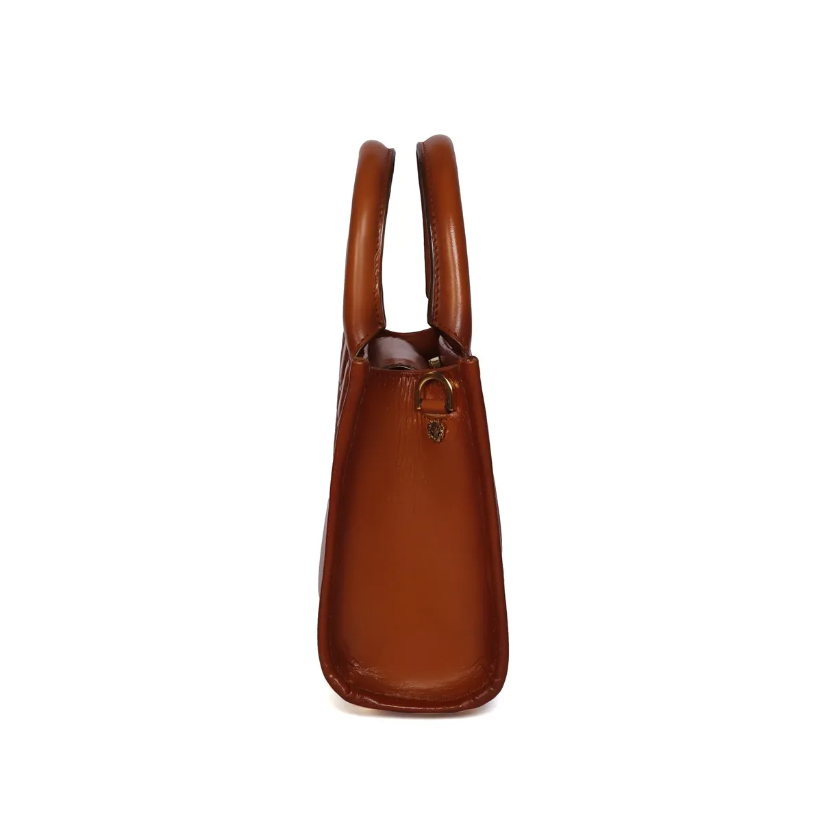 Mini Sized Tan Leather Hand Bag