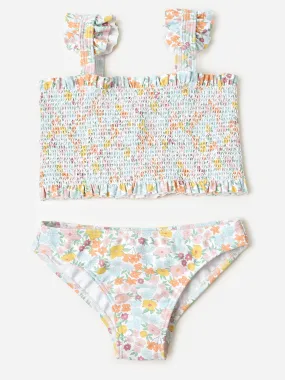     MINNOW  Girls' Diamond Smocked Bikini Set    