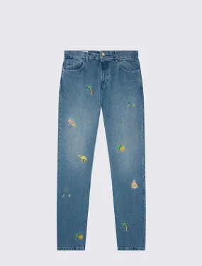 Motif Straight Leg Jeans