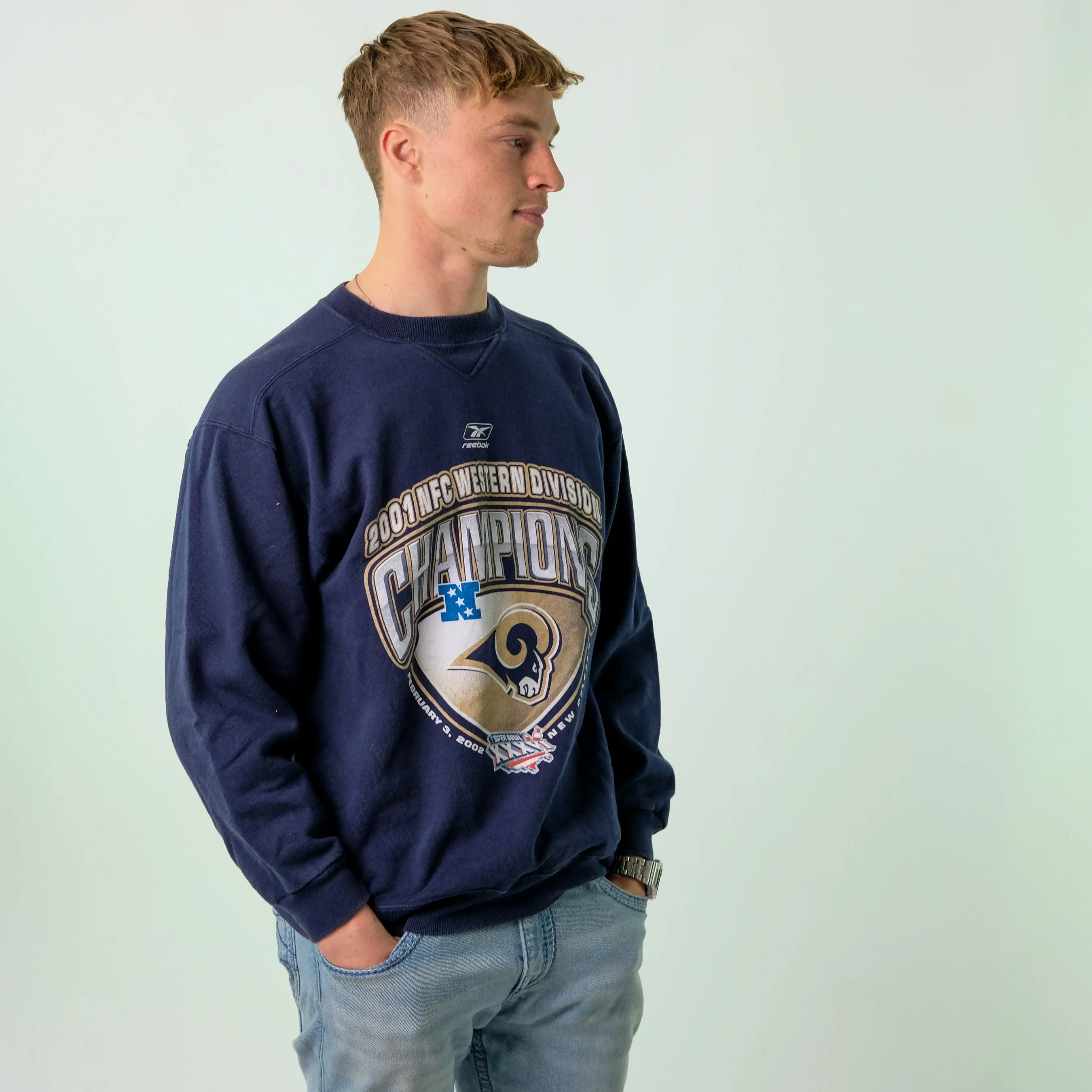 Navy Blue y2ks Reebok Sweatshirt (L)