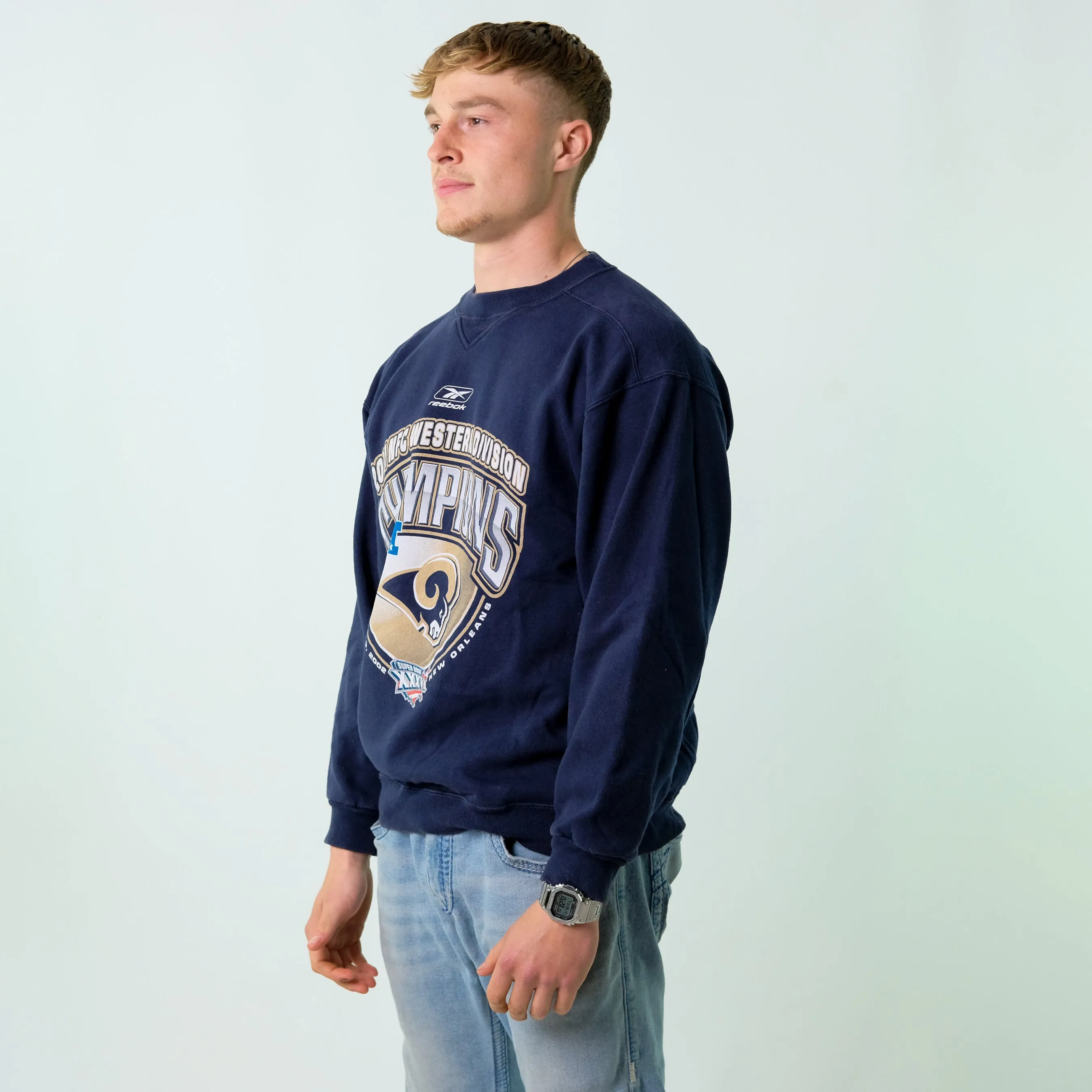 Navy Blue y2ks Reebok Sweatshirt (L)