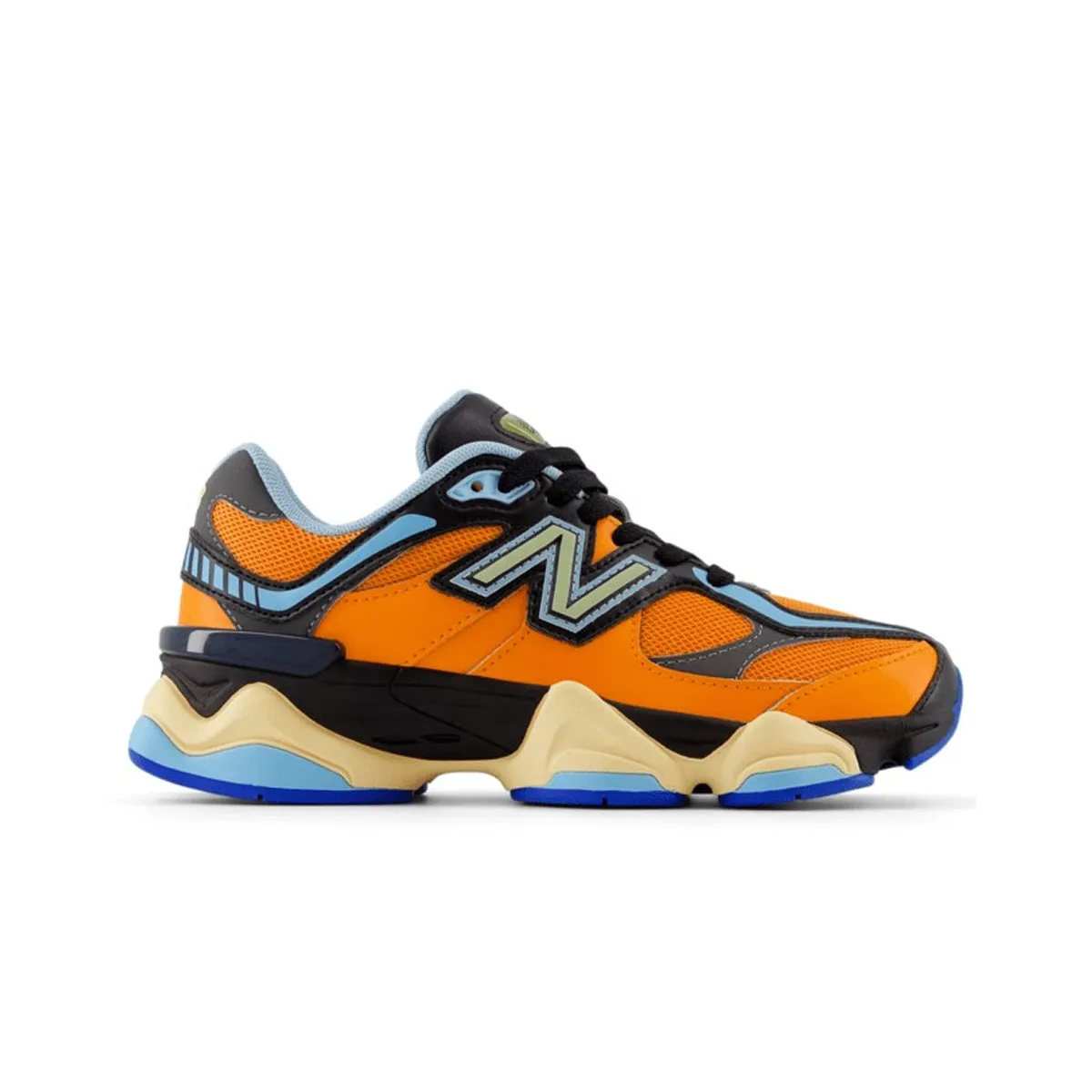 New Balance Grade School 9060 Running Sneakers GC9060OG Sun Glow/Black/Team Sky Blue