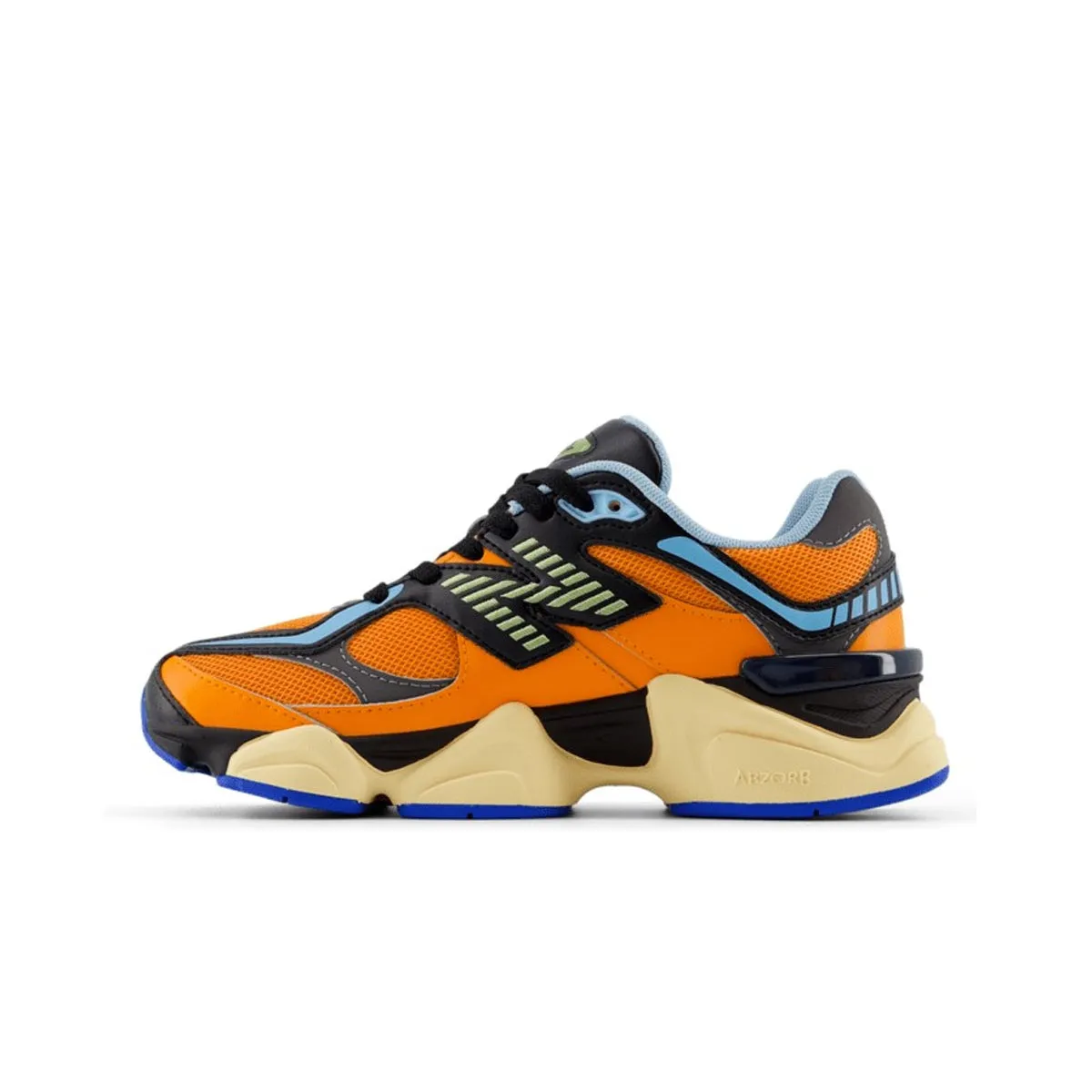 New Balance Grade School 9060 Running Sneakers GC9060OG Sun Glow/Black/Team Sky Blue