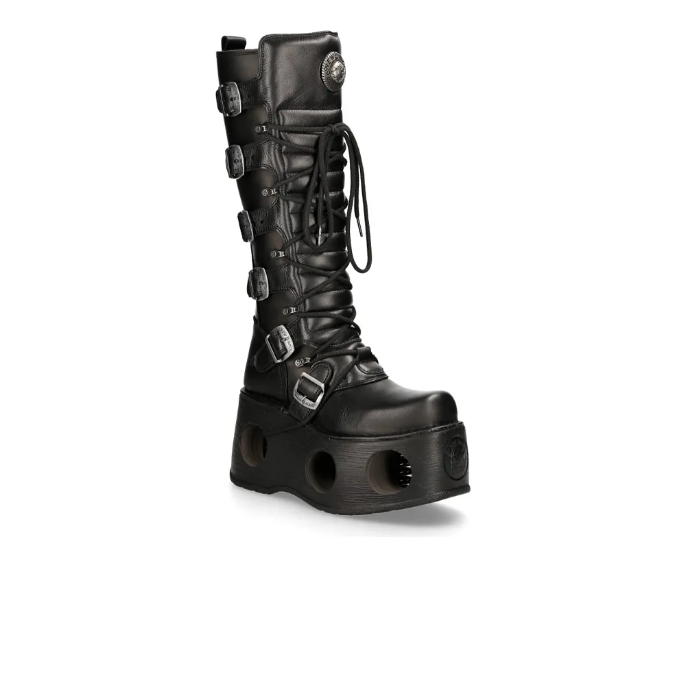 New Rock High Boot Metallic Black M-272-S2