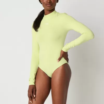 new!Reebok Womens Mock Neck Long Sleeve Bodysuit