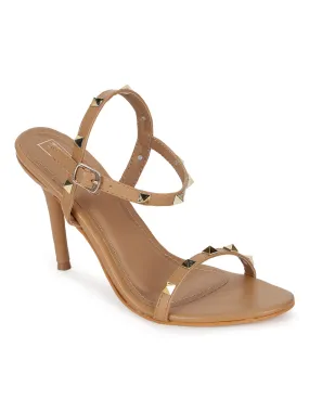 Nude PU Studded Stiletto Sandals (TC-SLC-LK711-NUD)