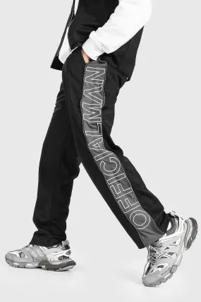 Official Man Embroidered Wide Leg Zip Joggers | boohooMAN UK