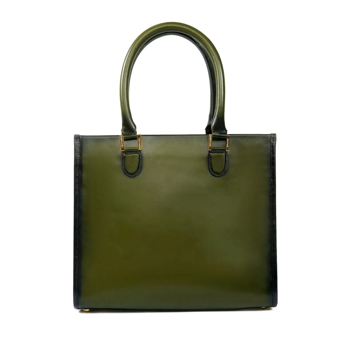 Olive Leather Medium Hand Bag