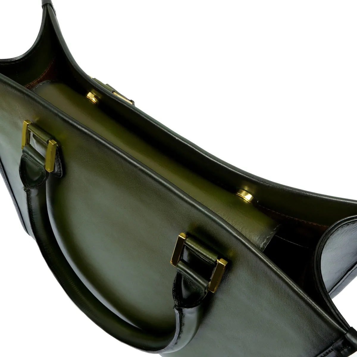 Olive Leather Medium Hand Bag