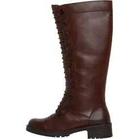 Onfire Womens Button Front Knee High Boot Brown