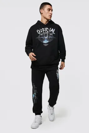 Oversized Official Globe Hoodie Tracksuit