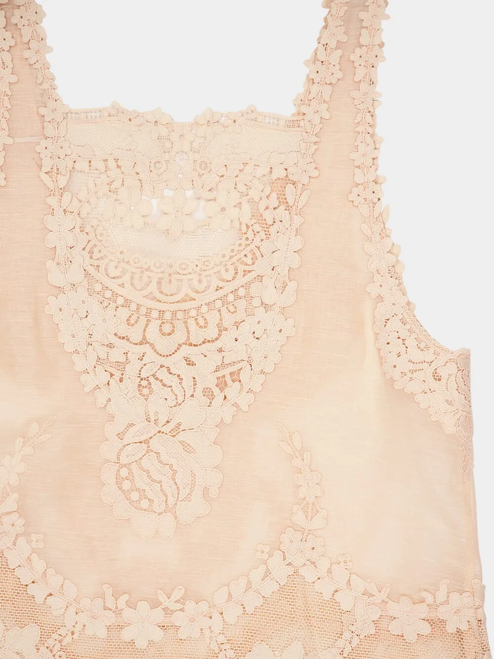 Peach Natura Lace Patch Tank