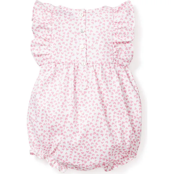 Petite Plume Infant Ruffled Romper, Sweethearts