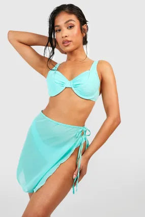 Petite Underwired Bikini And Sarong Set