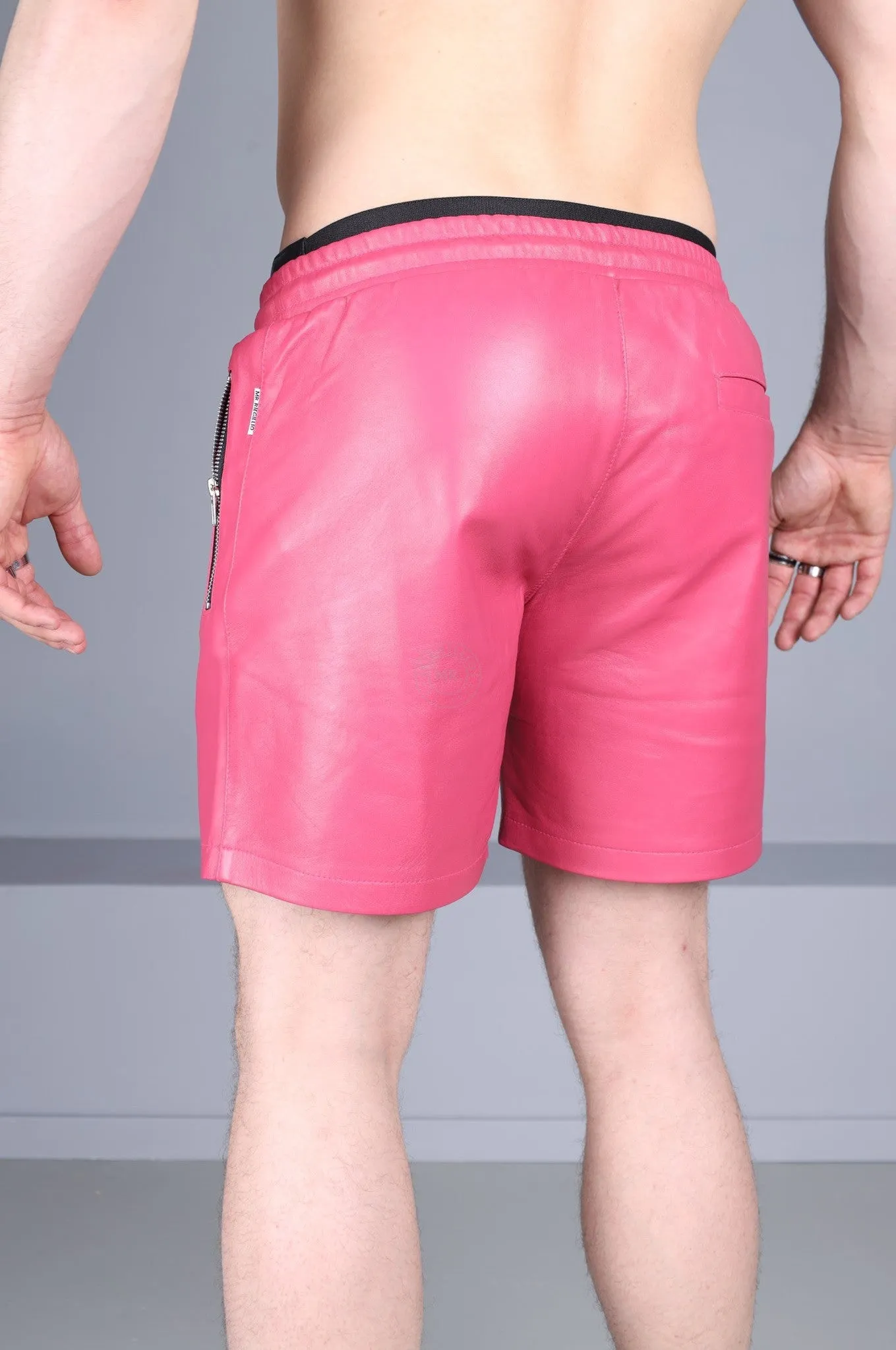 Pink Leather Track Short