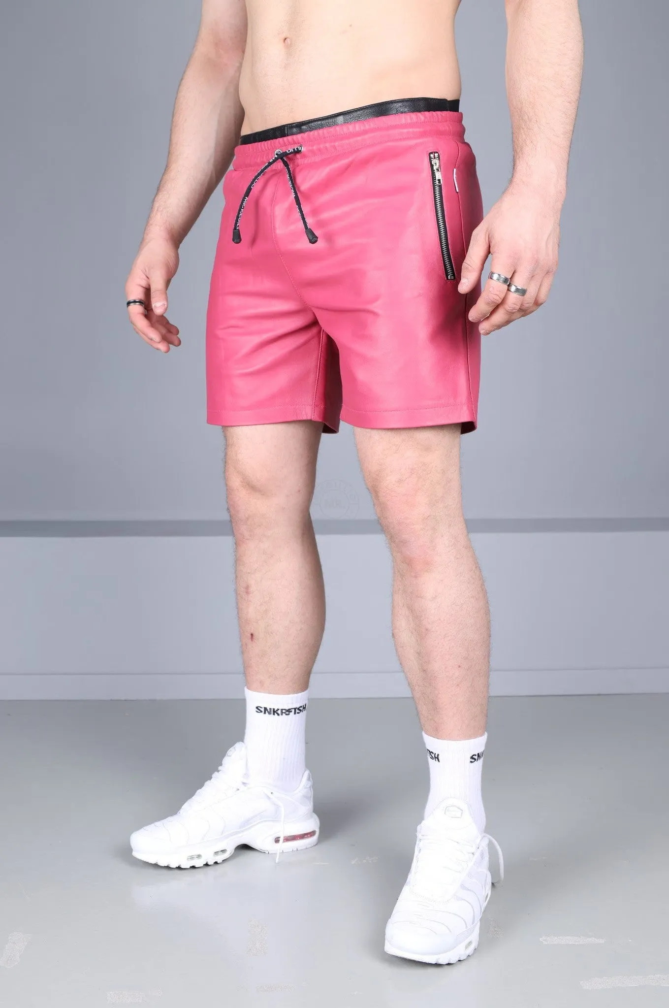 Pink Leather Track Short