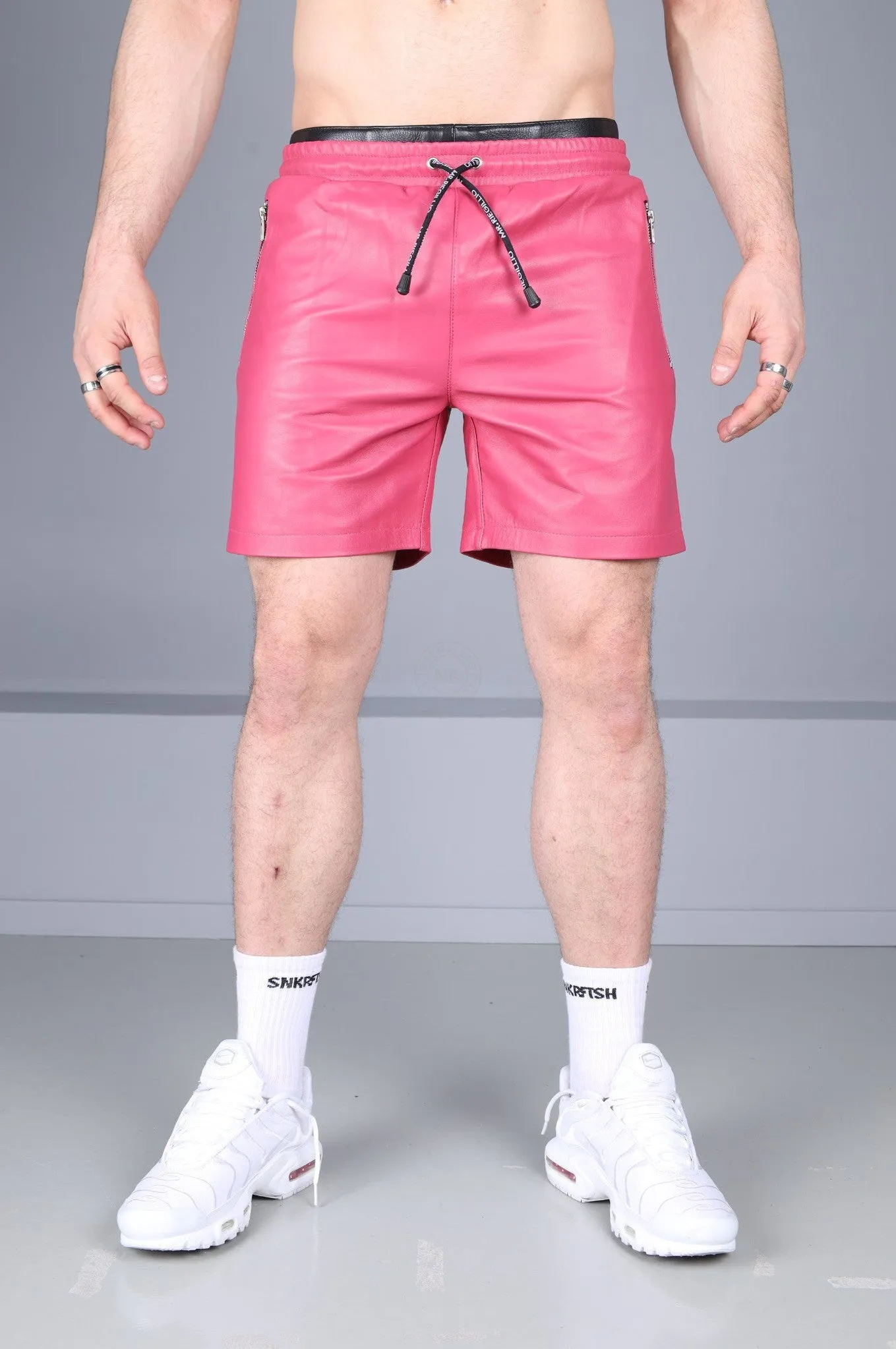 Pink Leather Track Short