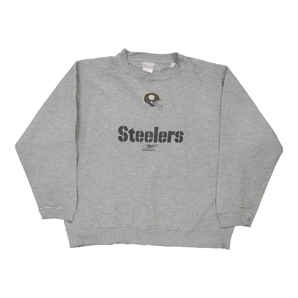 Pittsburgh Steelers Reebok NFL Sweatshirt - XL Grey Cotton Blend